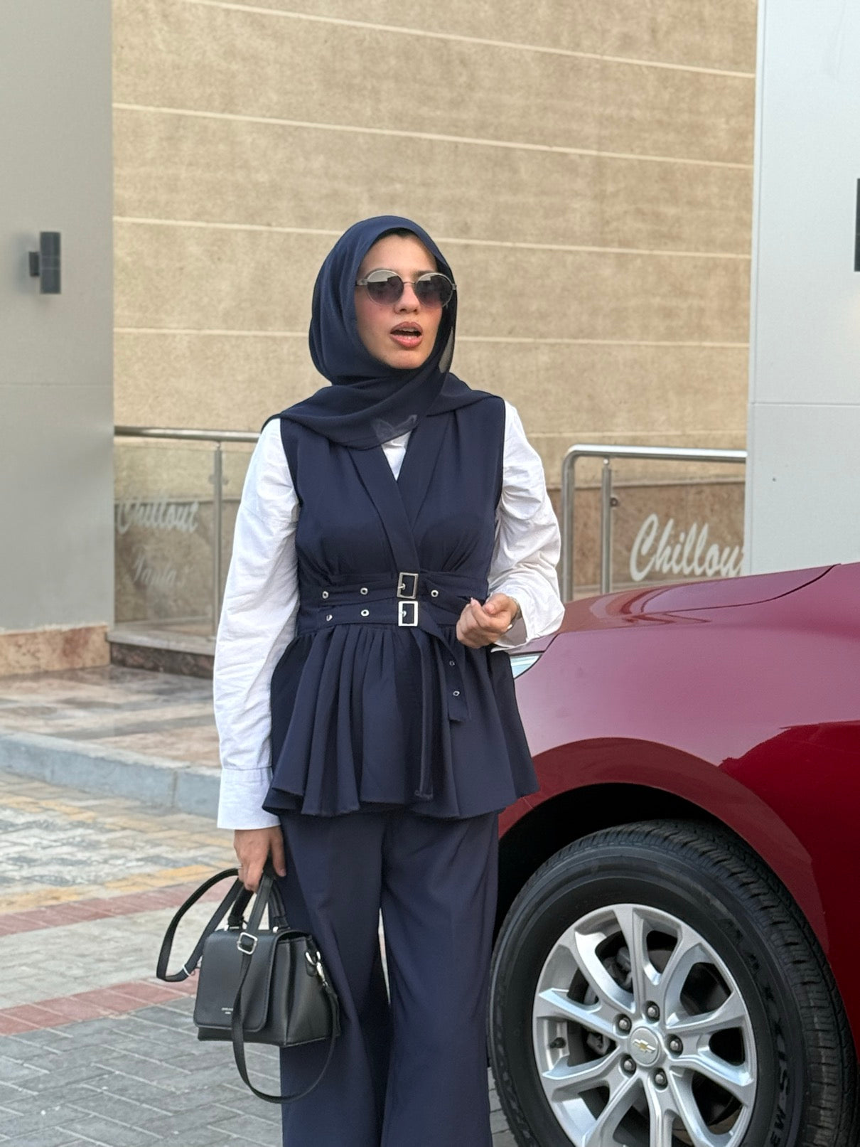 Luna Rosalin Modest Two-Piece Set — Navy Blue