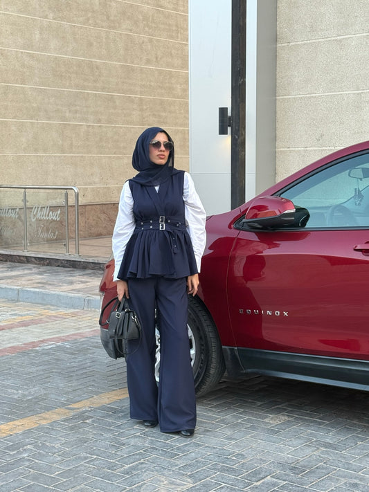 Luna Rosalin Modest Two-Piece Set — Navy Blue